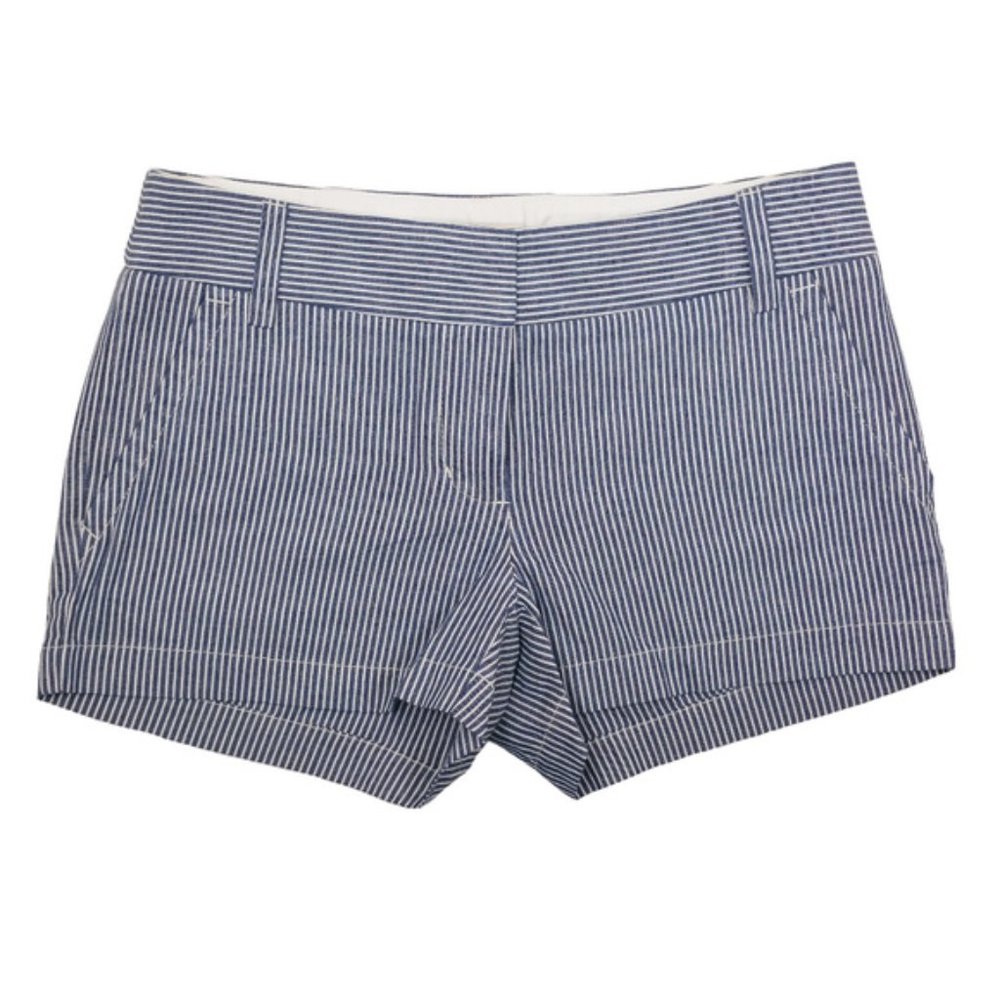 J. Crew City Fit Blue & White Striped Chino Shorts